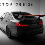 Карбон спойлер с вътрешни скоби, вертикални части + LED BMW 5 / M5 Sedan G30 / F90